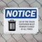 Signmission Lid Trash Container Remain Closed All Times, 10 in W x Rectangle, Plastic OS-2PACK-NS-P-710-L-15883 - alternate 6